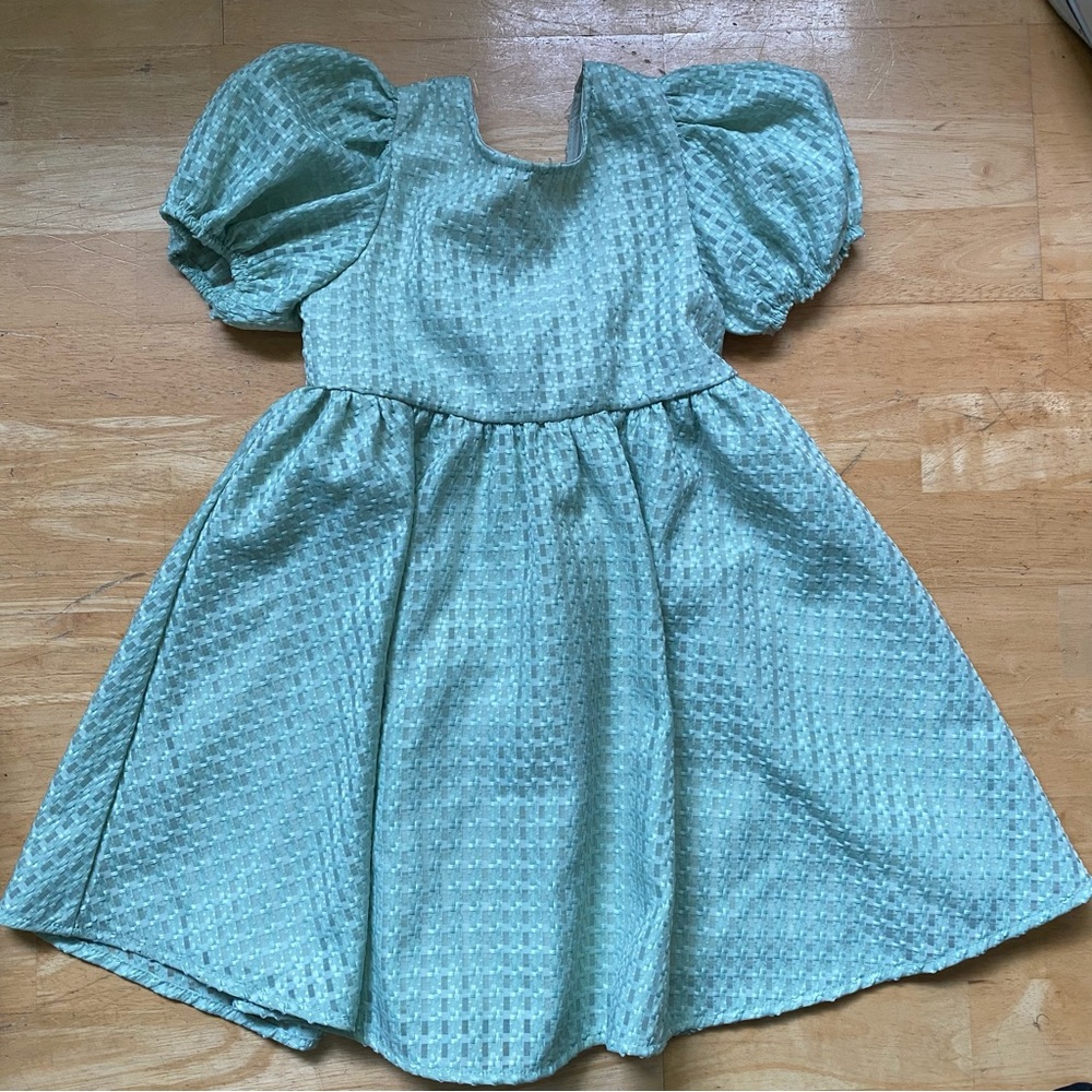 Mint Green Girls Small Summer Formal Dress with Bow detail